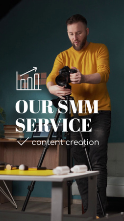 Ontwerpsjabloon van TikTok Video van Marketingagenten met het maken van inhoud en SMM-service