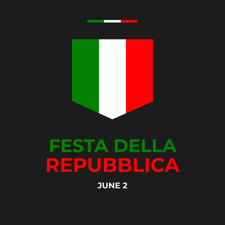 Italian Republic Day Greeting Card with Flag of Italy Instagram Design Template