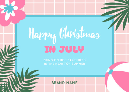 Merry Christmas in July Greeting Card Design Template