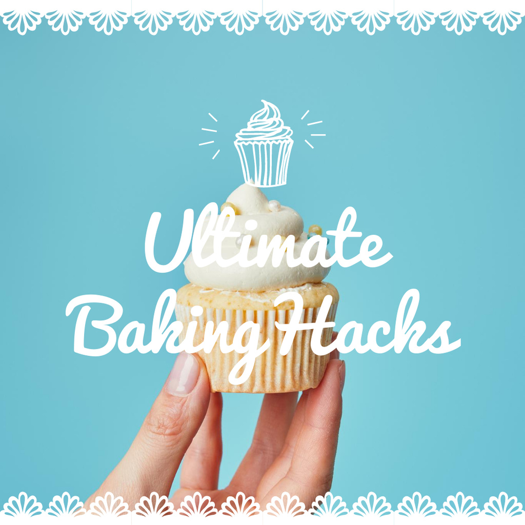 Ontwerpsjabloon van Instagram van Ultimate baking hacks with Sweet cake