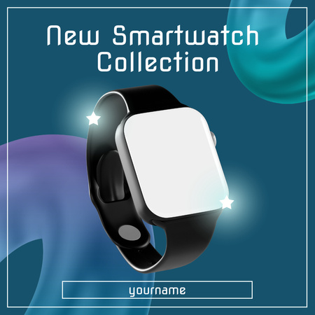 Ontwerpsjabloon van Instagram AD van New Smart Watch Collection Announcement