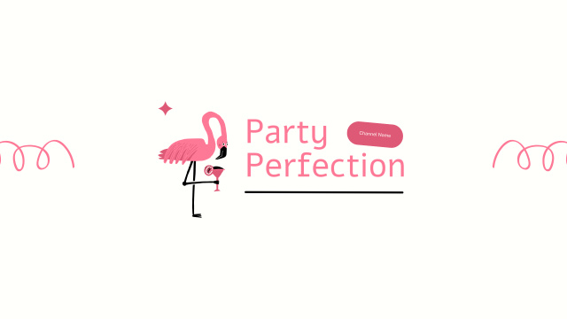 Party Event Planning Services with Pink Flamingo Illustration Youtube – шаблон для дизайну
