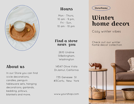 Winter Home Decor Ad Brochure 8.5x11in Design Template