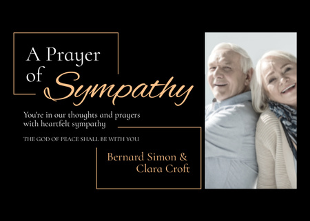 Sympathy Prayer for Loss Postcard 5x7in Design Template
