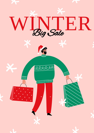 Winter Sale Poster Design Template