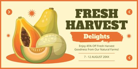 Farm Fresh Harvest Discount Offer Twitter Design Template