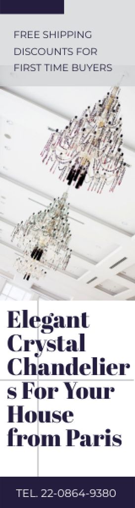 Elegant Crystal Chandeliers Offer in White Skyscraper – шаблон для дизайну