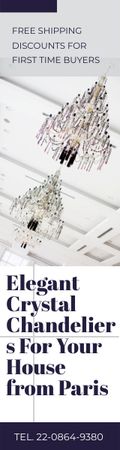 Elegant Crystal Chandeliers Offer in White Skyscraper Πρότυπο σχεδίασης