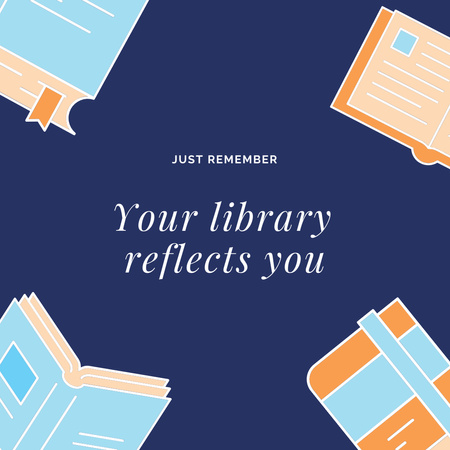 Books Library Announcement Instagram tervezősablon