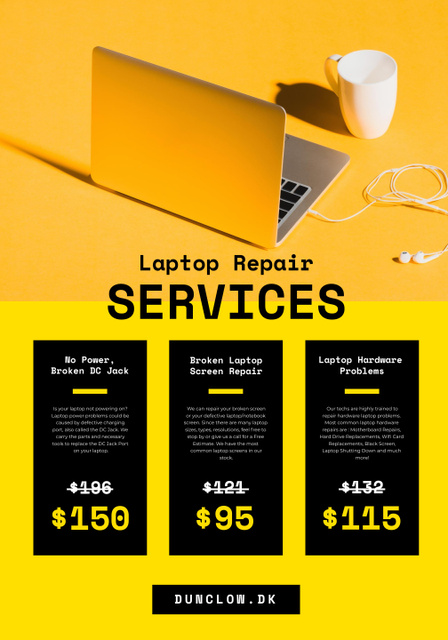 Gadgets Repair Service Price-List Poster 28x40in Design Template