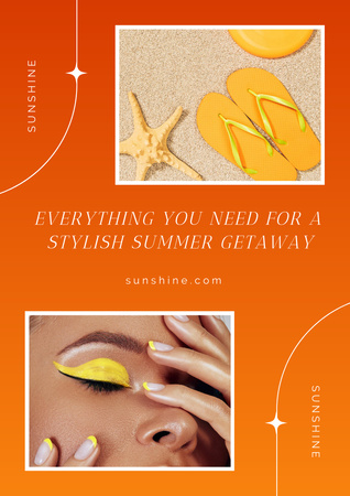 Modèle de visuel Summer Sale Announcement on Orange - Poster A3