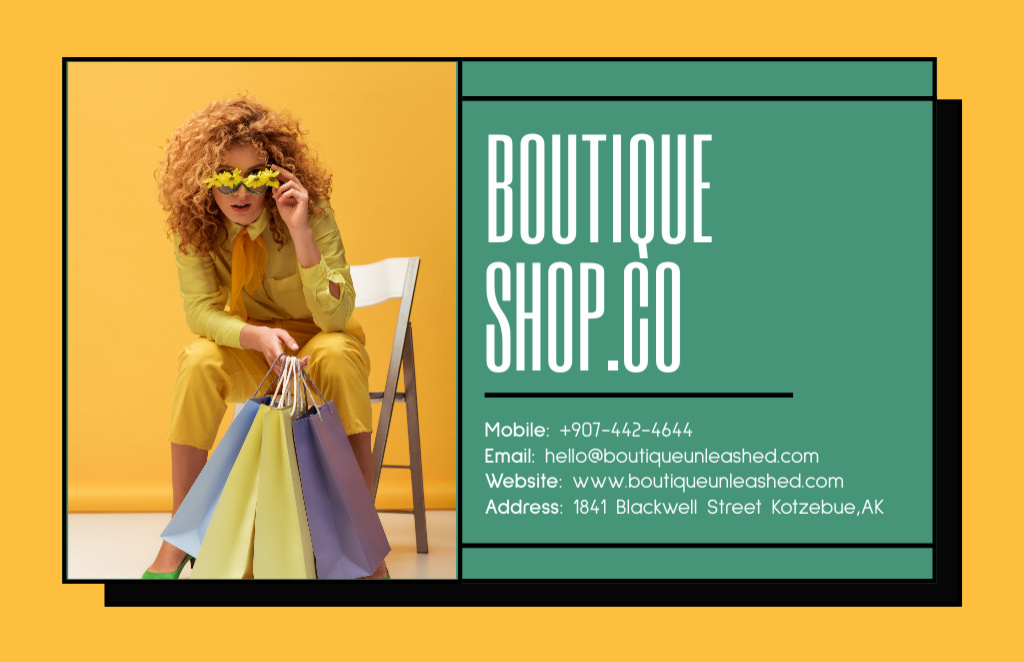 Platilla de diseño Fashion Boutique Loyalty Program Business Card 85x55mm