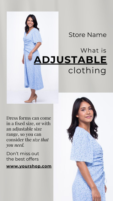 Designvorlage Adjustable Clothing Offer für Instagram Story