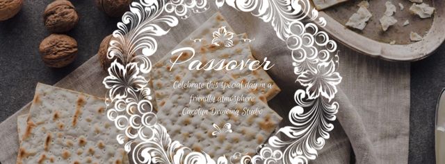 Happy Passover Unleavened Bread and Nuts Facebook Video cover Design Template