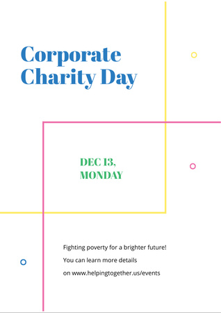Corporate Charity Day Announcement Flyer A4 Design Template