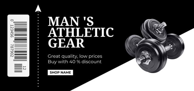 Szablon projektu Voucher on Men's Athletic Gear Coupon Din Large