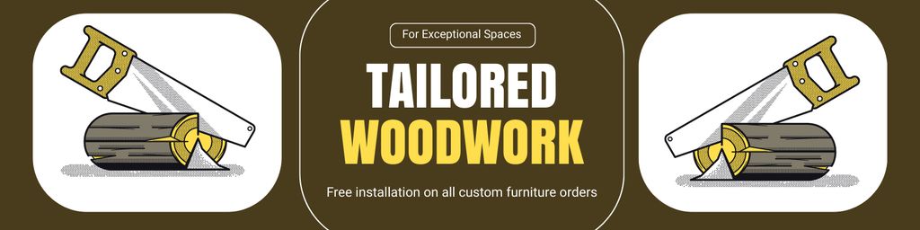 Tailored Woodwork Services Ad with Timber Twitter Tasarım Şablonu