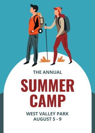 Announcement of The Annual Summer Camp With Couple Walking Invitation tervezősablon
