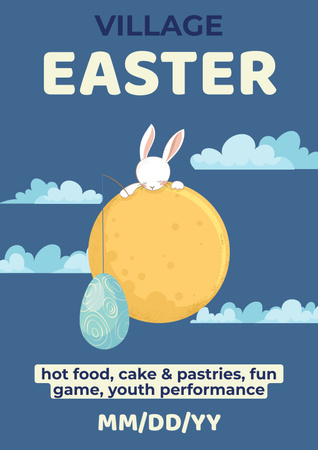 Húsvéti Ünnepi Bejelentés Poster tervezősablon