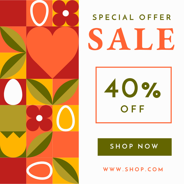Special Offer Spring Sale Discounts Instagram AD Design Template