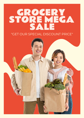 Groceries Sale Offer For Families Flayer Design Template