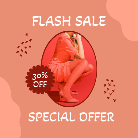 Female Fashion Sale Ad on Pink Background Instagram Design Template