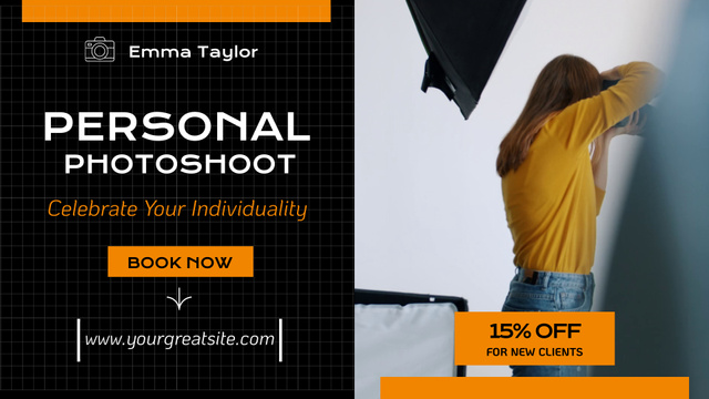 Template di design Awesome Personal Photoshoot With Discount Full HD video