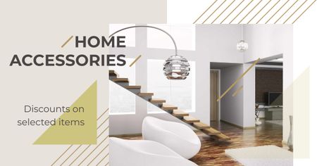 Stylish Modern Interior in White Tones Facebook AD Πρότυπο σχεδίασης