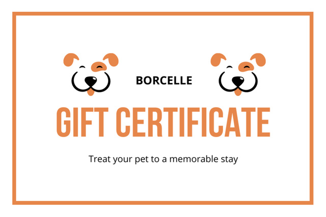 Voucher for Pet Care Goods and Services Gift Certificate Design Template