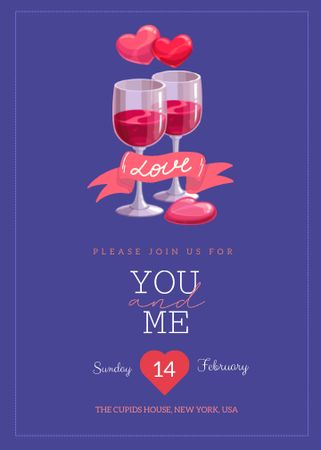 Valentine's Day Party Announcement Invitation Modelo de Design