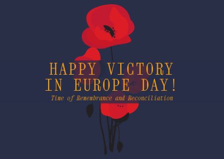 Ontwerpsjabloon van Card van Victory Day Celebration Announcement