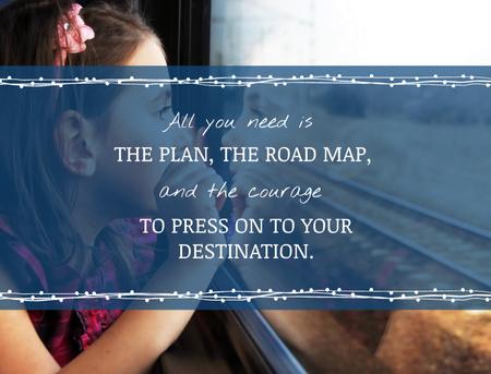 Motivational Travel Quote With Little Girl Postcard 4.2x5.5in tervezősablon