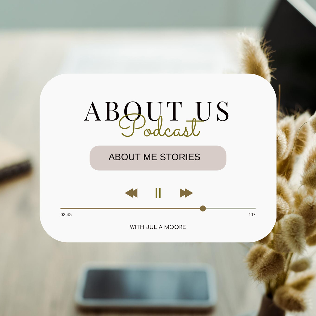 Podcast with Biographical Stories Podcast Coverデザインテンプレート