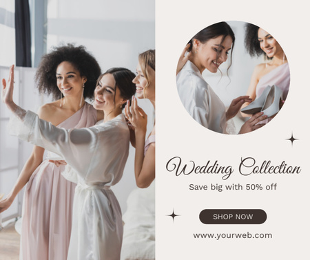 Wedding Dress Shop Discount Facebook Design Template