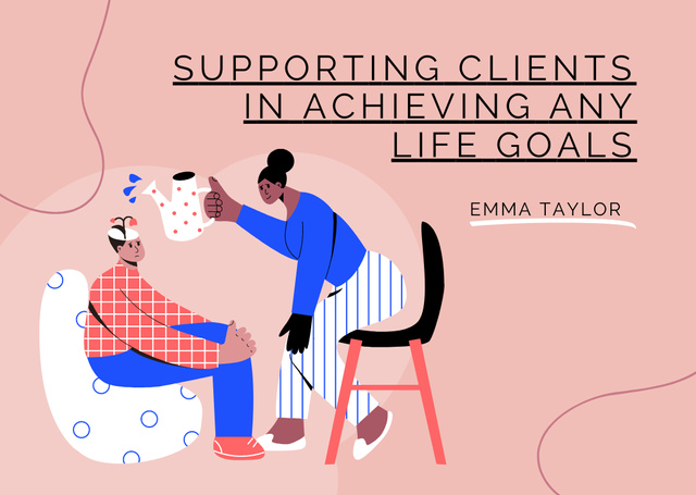 Offer of Life Goals Coaching Services Postcardデザインテンプレート