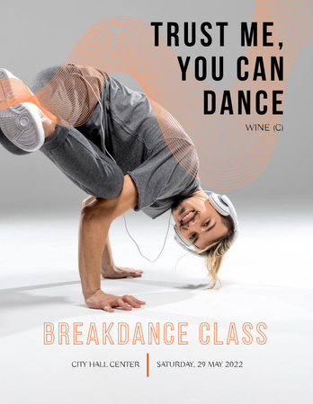 Breakdance Classes Ad Flyer 8.5x11in Tasarım Şablonu