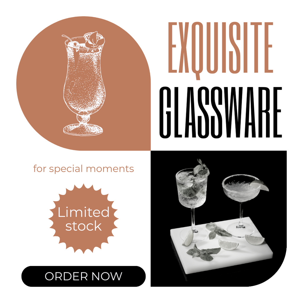 Special Offer of Exquisite Glassware Instagram AD tervezősablon