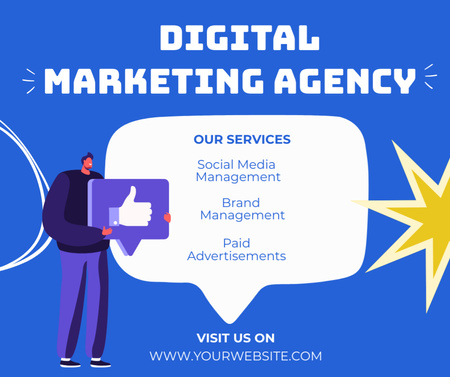 Platilla de diseño Digital Marketing Agency List of Services Facebook