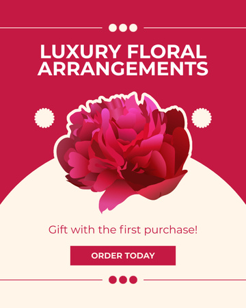 Platilla de diseño Promotion for Flower Arrangement Services Instagram Post Vertical