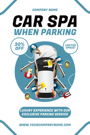 Discount on Spa Center Services for Cars Pinterest Design Template