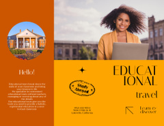 Educational Tours Ad with Woman using Laptop