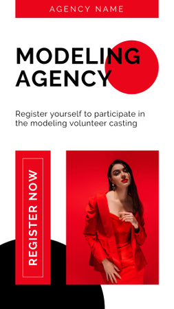 Young Model in Red Outfit Instagram Story Design Template