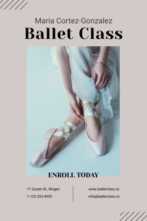 Ballerina Legs in Pointe Shoes Flyer 4x6in Design Template