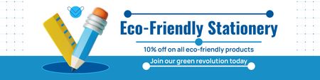 Offer of Eco-Friendly Stationery Sale LinkedIn Cover Design Template