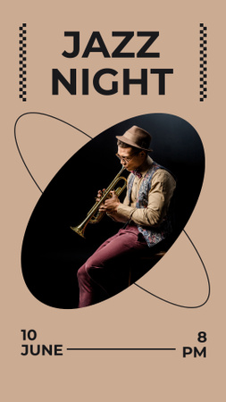 Plantilla de diseño de Exquisito evento nocturno de jazz en promoción de verano Instagram Story 