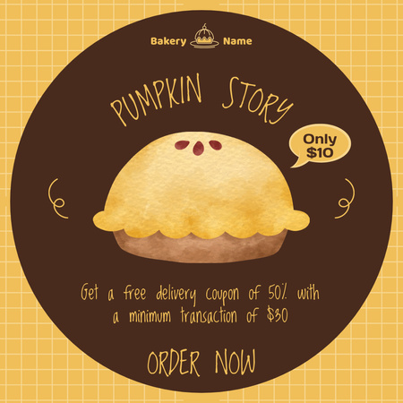 Pumpkin Pies Sale Instagram Design Template