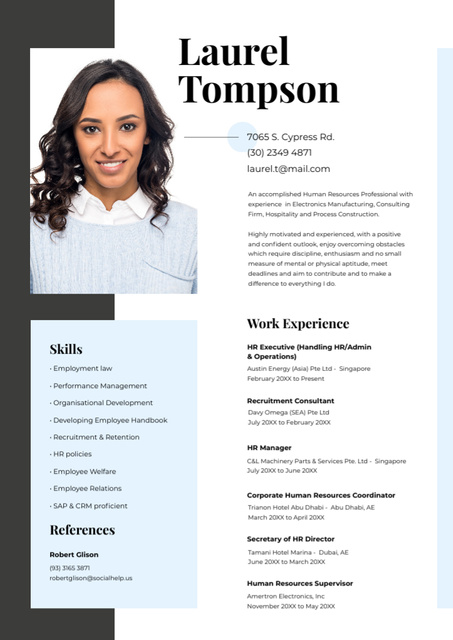Qualified Recruiter Specialist Skills And Experience Resume Design Template