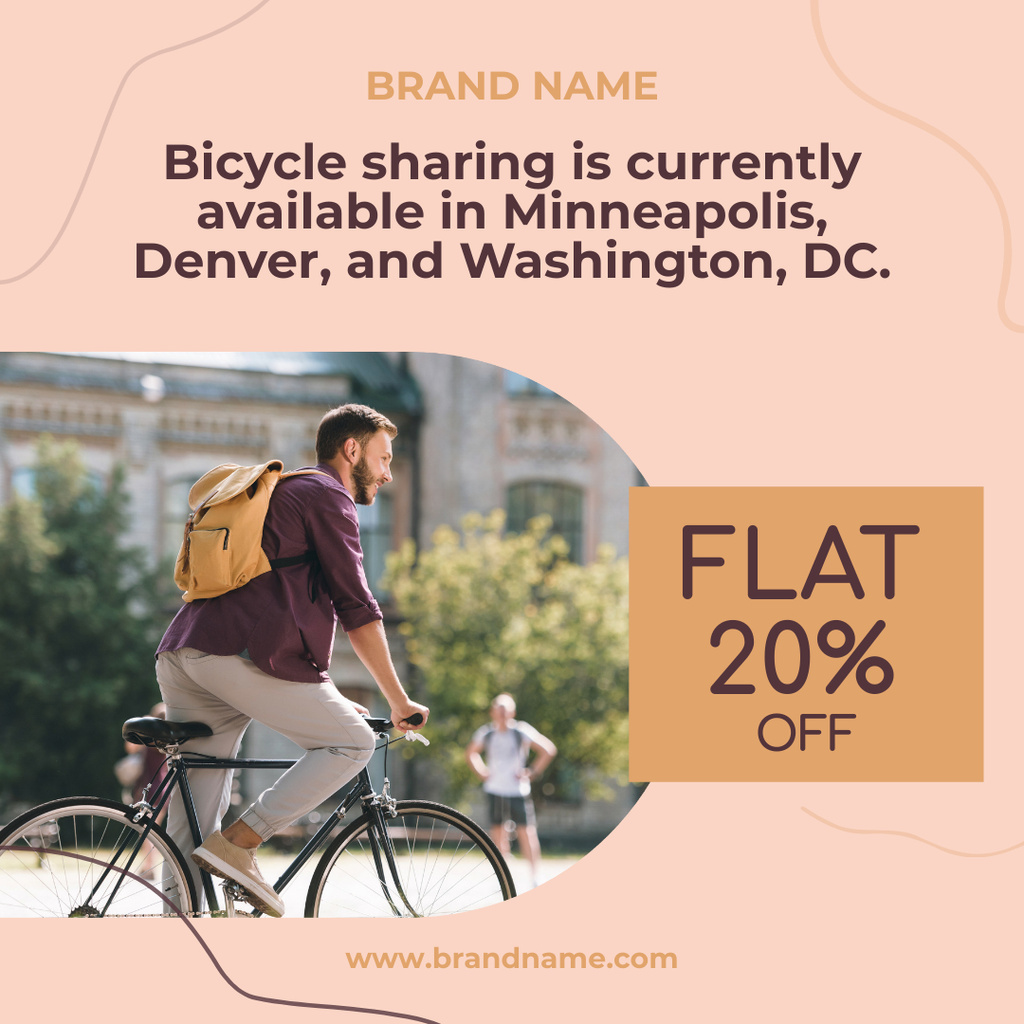 Bicycle Sharing Service Ad Instagram Modelo de Design