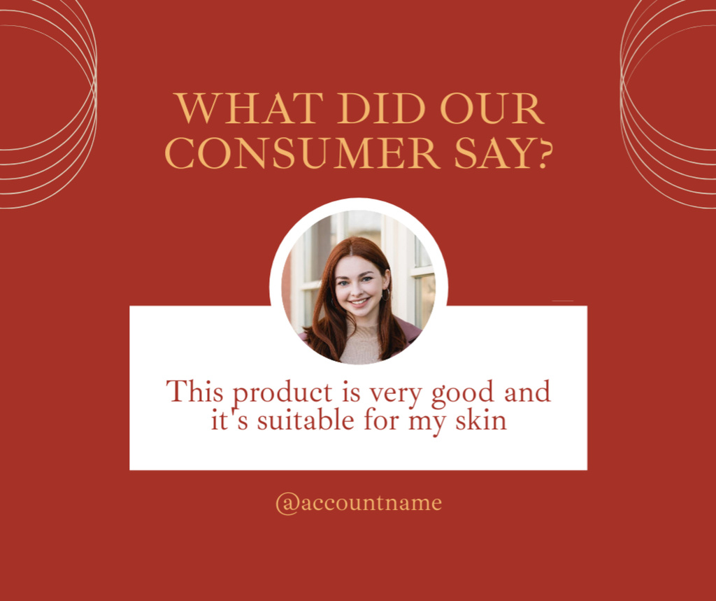 Customer's feedback for cosmetics Facebookデザインテンプレート