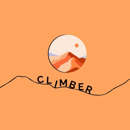 Designvorlage Travel Tour Offer with Mountains Illustration für Logo